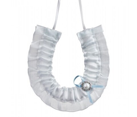 White Satin and Blue Horseshoe